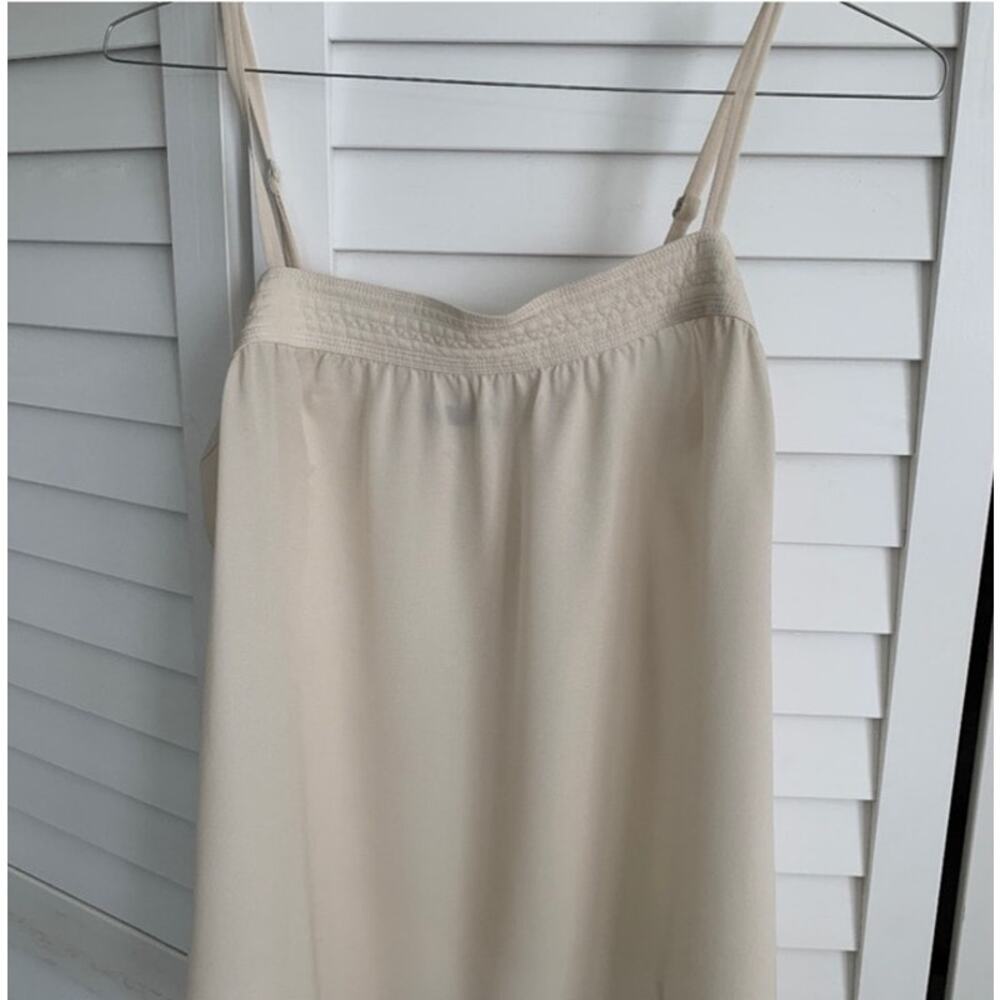Vince Embroidered Silk Camisole Top Ivory Size Large Euro Summer Boho Minimalist